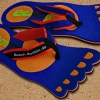 Zehentrenner, Badelatschen, blau, orange, Modell Foot Party Big, BeachBotten