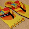 Badelatschen, Zehentrenner, gelb, orange, Modell Foot Party Small, BeachBotten