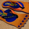 Zehentrenner, Badelatschen, orange, blau, Modell Foot Party Big, BeachBotten