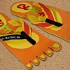 Badelatschen, Zehentrenner, orange, gelb, Modell Foot Party Small, BeachBotten