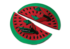 Badelatschen, Zehentrenner, Strandtreter, BeachBotten, Obst, Melone, Modell Wild Melon, grün, rot, schwarz